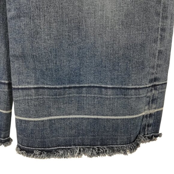 McGuire Wide Leg Cropped Released Raw Hem Jeans Size 26 Bessette Culotte 15F - Picture 6 of 12